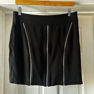 Cache Black Zipper Mini Skirt Size 8
